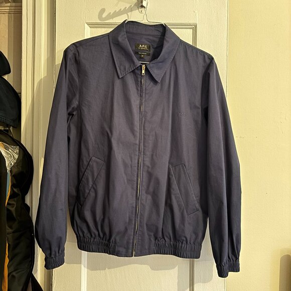 A.P.C. Navy Gilbert Bomber Jacket - Picture 1 of 4
